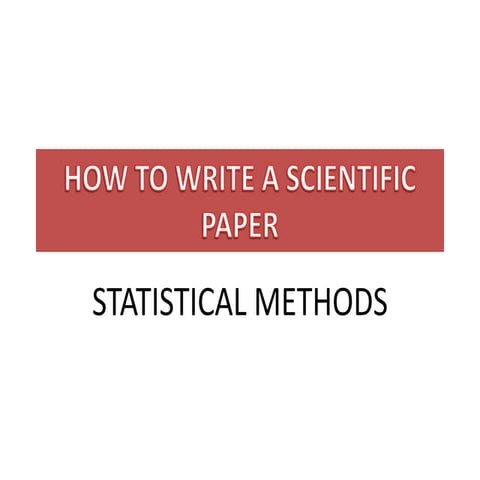 How to write a paper statistics