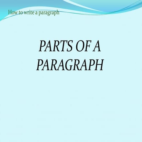 How to write a paragraph