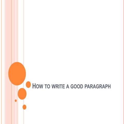 How to write a paragraph