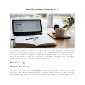How to Write a Paragraph