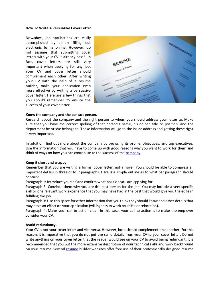 persuasive cover letter