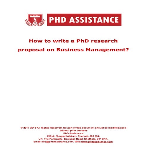 How to write a phd research proposal on business management - PhDAssistance