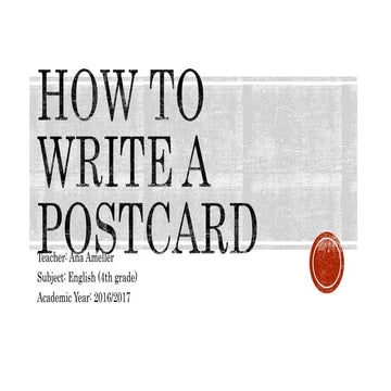 How to write a postcard
