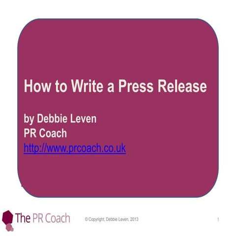 How to write a press release