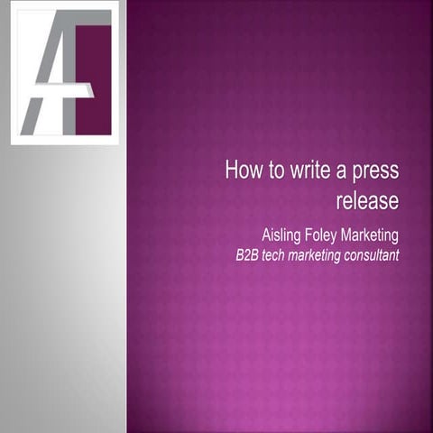 How to write a press release