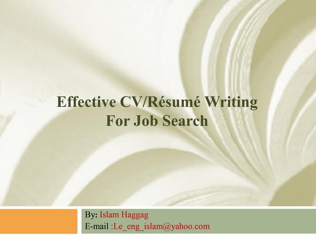 Effective cv writing