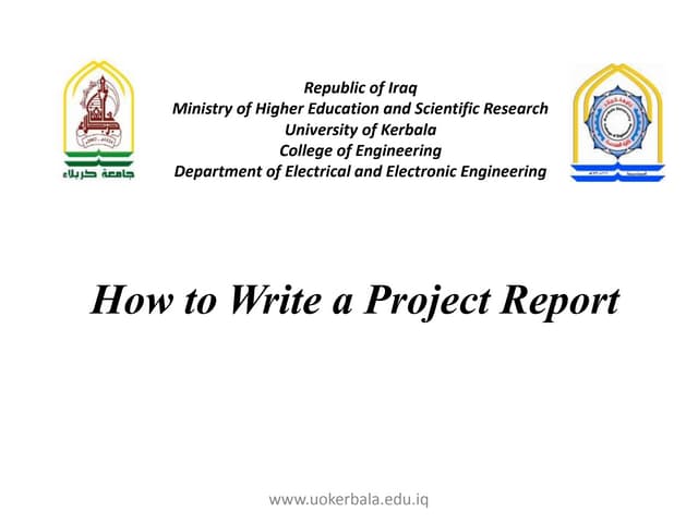 How to write a project report