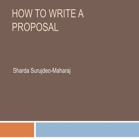 How to write a proposal