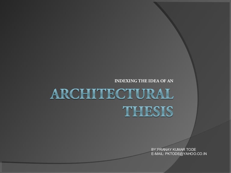 thesis synopsis architecture