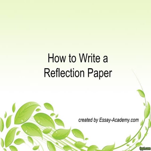 How to write a reflection paper