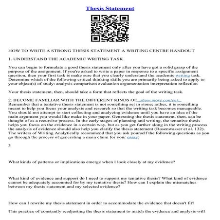 How To Write A Research Essay Thesis