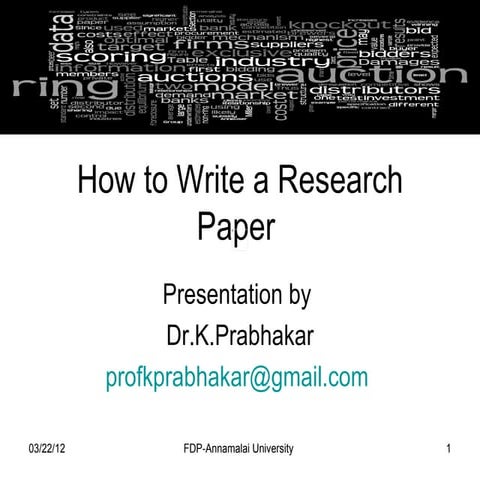 How to write a research paper