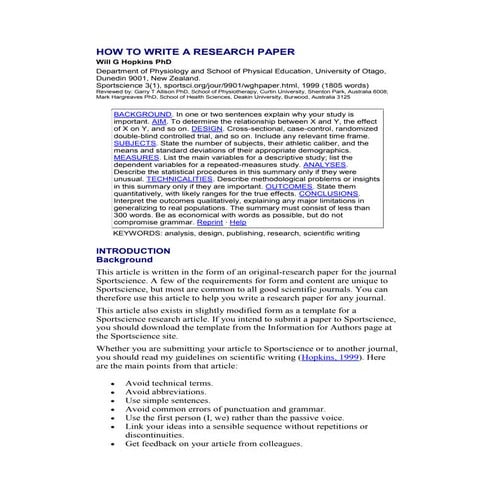 How to write a research paper | PDF