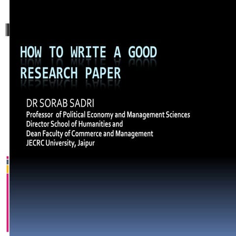How to write a research paper