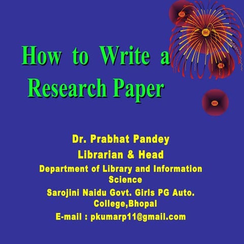 How to write a research paper