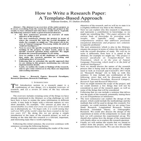 How to Write a ResearchPaper Using a Template