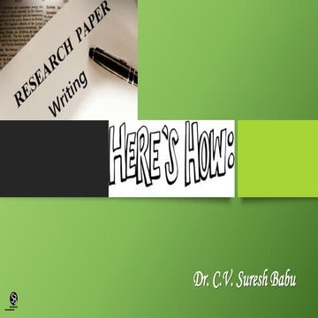 How to write a research paper