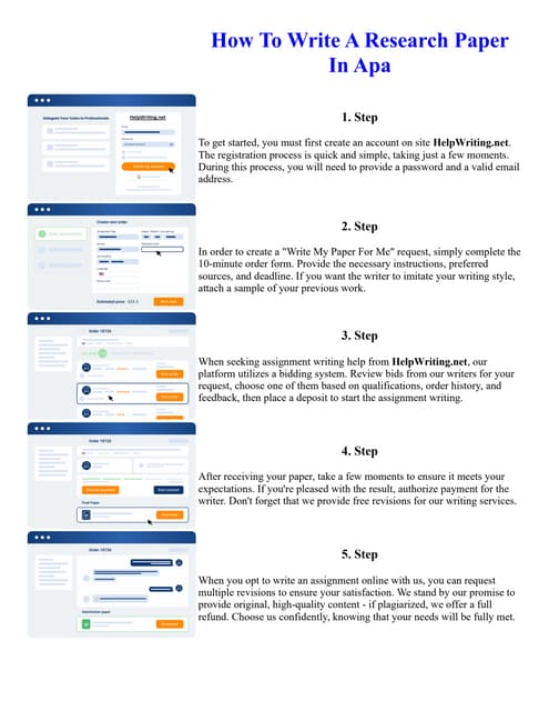 How To Write A Research Paper In Apa. Online assignment writing service.