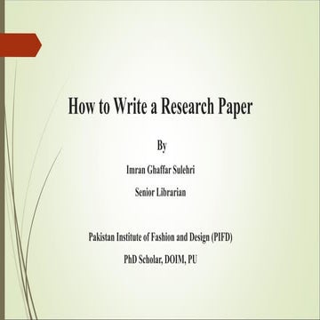 How to Write a Research Paper: Structure of Research Article | PPT