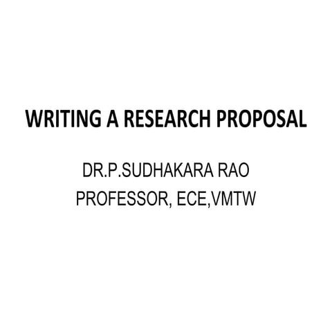 How to write a research proposal