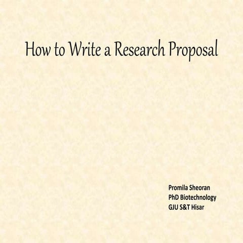 How to write a research proposal