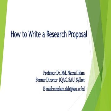 How to Write a Research Proposal
