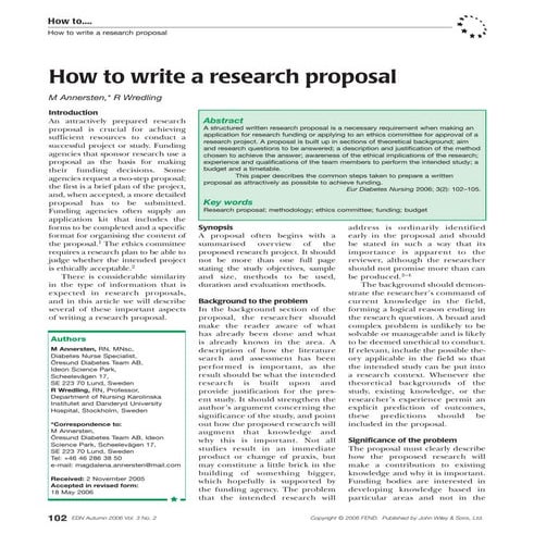 Writing a Research Proposal | PDF