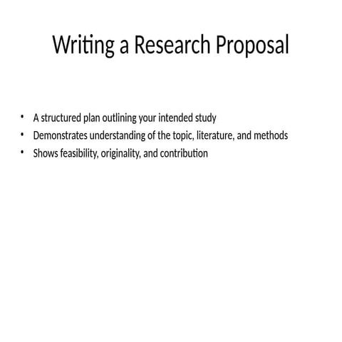 how to write a research proposal for research | PPTX