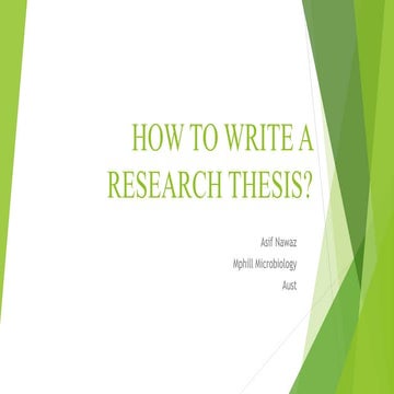 How to write a research thesis