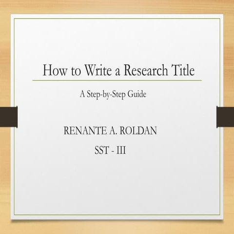 How to write research title in Quatntitative Research