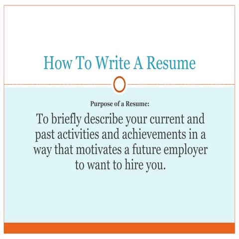 How to write a resume