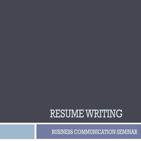 How to write a resume by Ferdous Sarwar .ppt