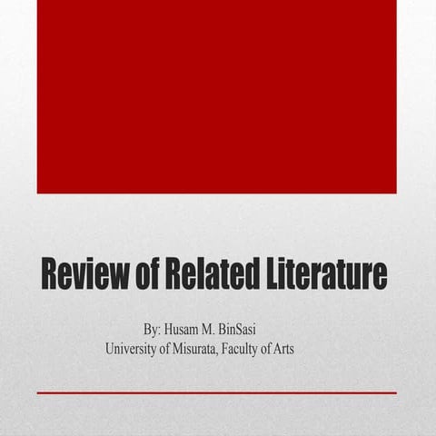 How to write a "review of related literature"