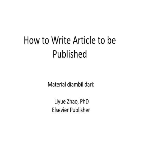How to write article to be published