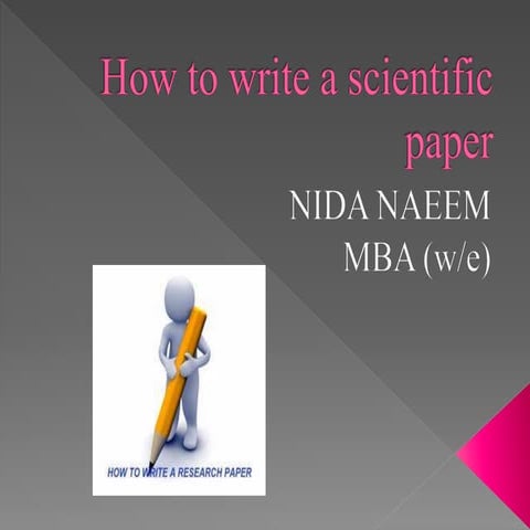 How to write a scientific research paper