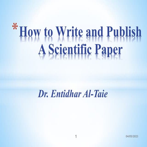 How to write a scientific Research Paper.ppt