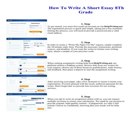 How To Write A Short Essay 8Th Grade. Online assignment writing service.