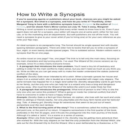 Synopsis format