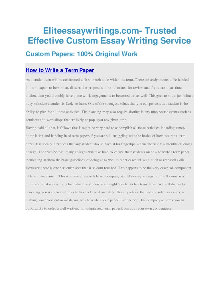 How To Write A Term Paper- Format and Example