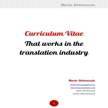 How to write a translators CV 