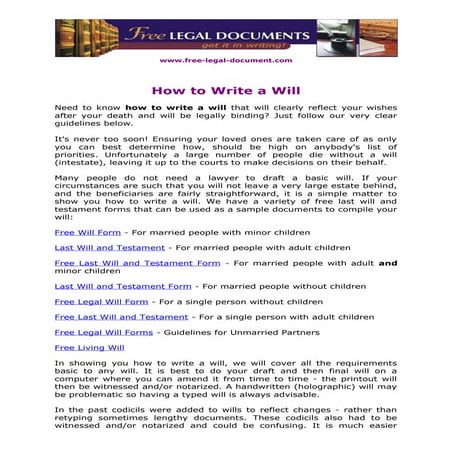 How To Write A Will