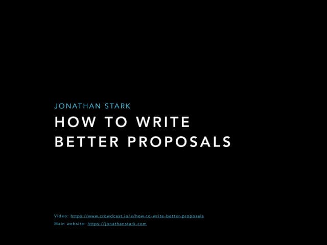 How To Write Better Proposals