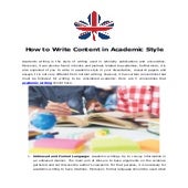 How to Write Content in Academic Style
