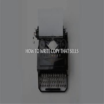 How to write copy that sells | PPT
