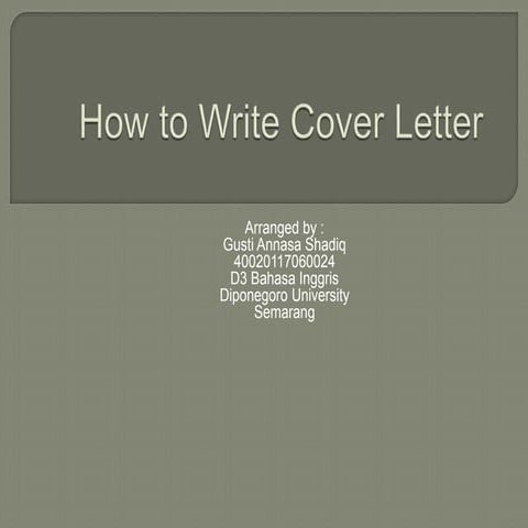 How to write cover letter by gusti