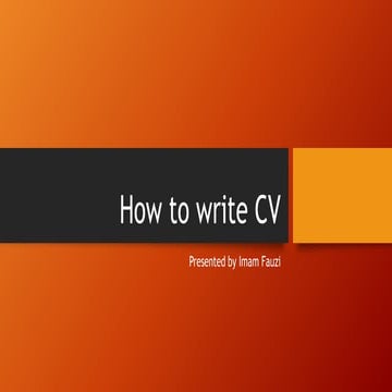How to write cv