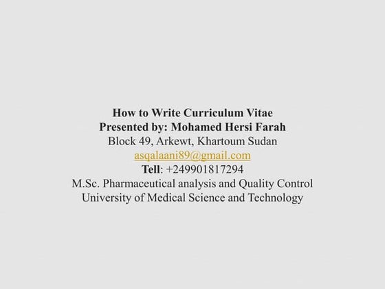 Current Format Of Writing Cv | PDF