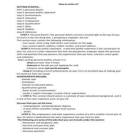 How to write cv 