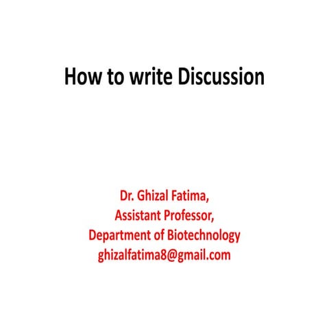 How to write discussion