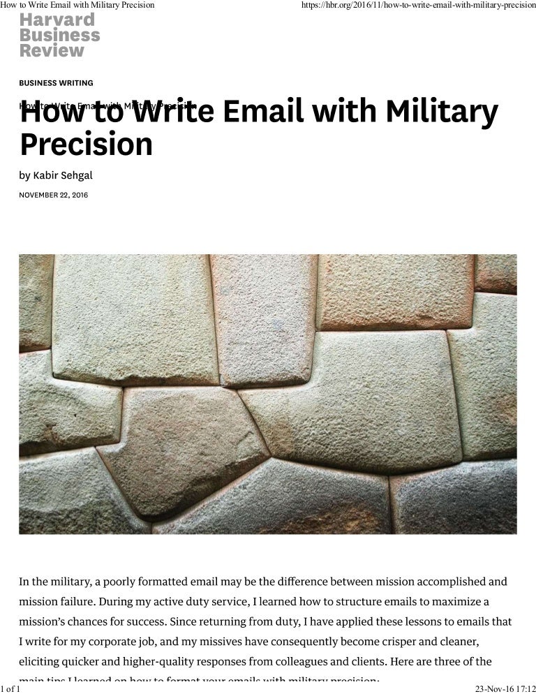 How to write email with military precision